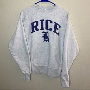 Champion Rice University Pullover Sweater White Size Small Reverse Weave